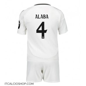 Real Madrid David Alaba #4 Prima Maglia Bambino 2024-25 Manica Corta (+ Pantaloni corti)